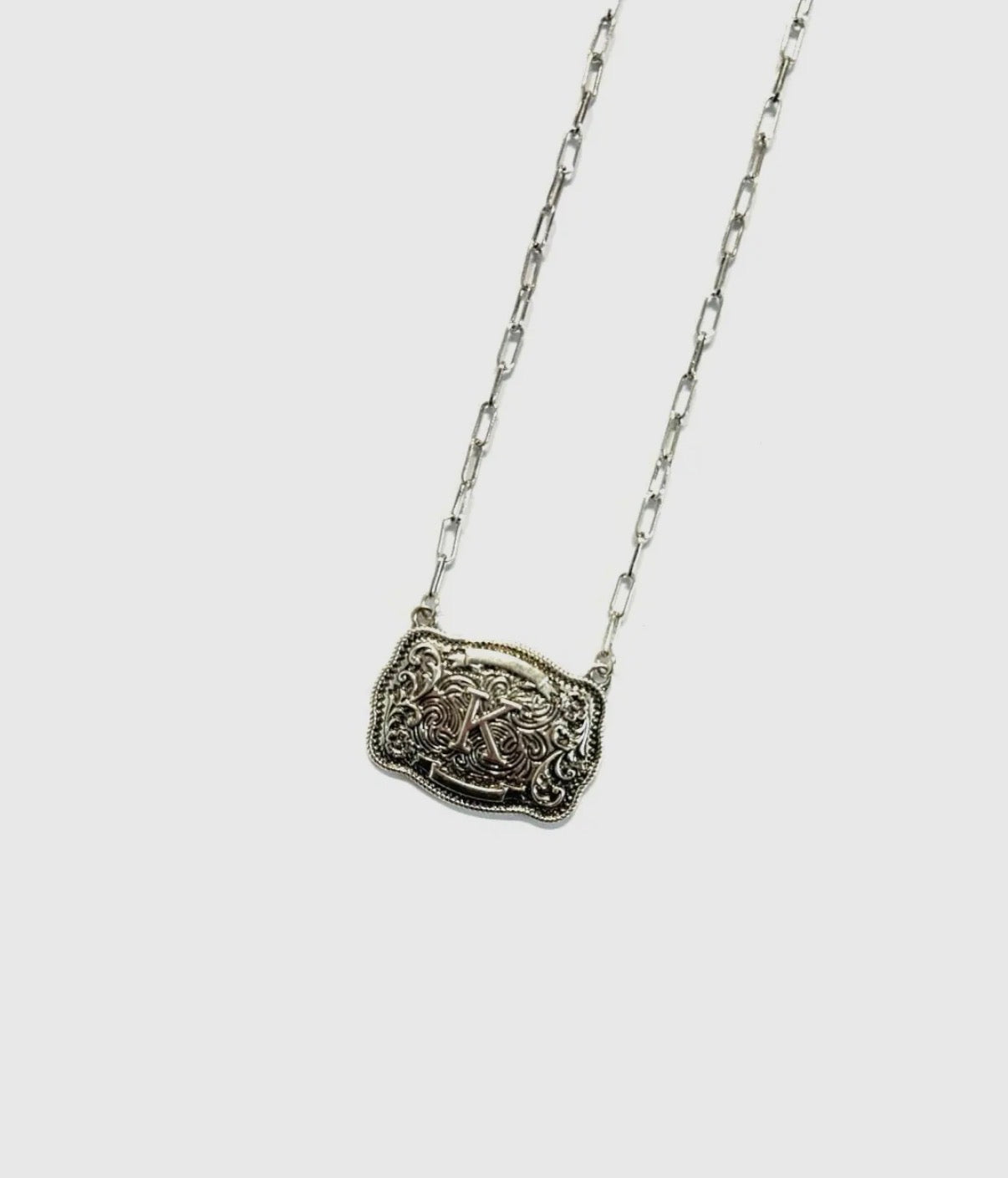 BUCKLE INITIAL NECKLACE