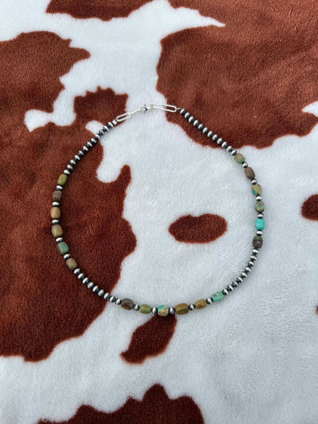 TURQUOISE SQUARE BEAD CHOKER