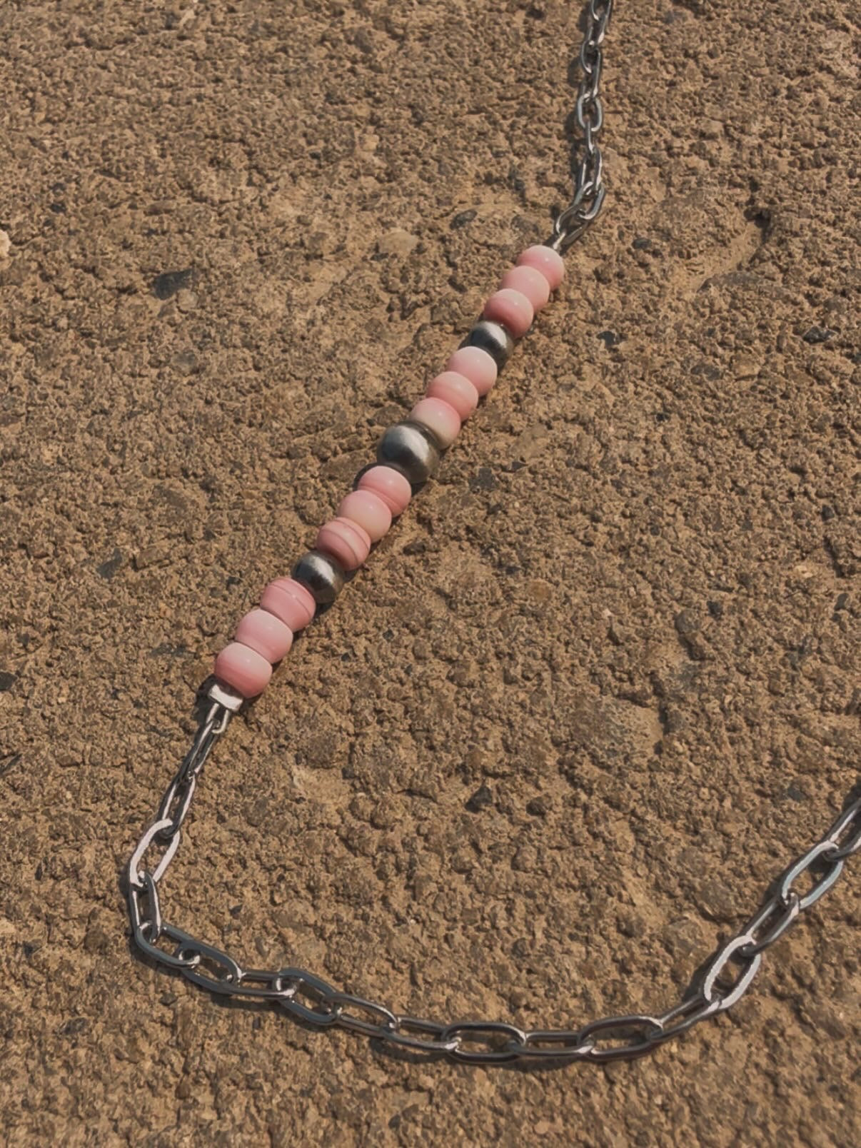 GENUINE PINK CONCH BAR NECKLACE