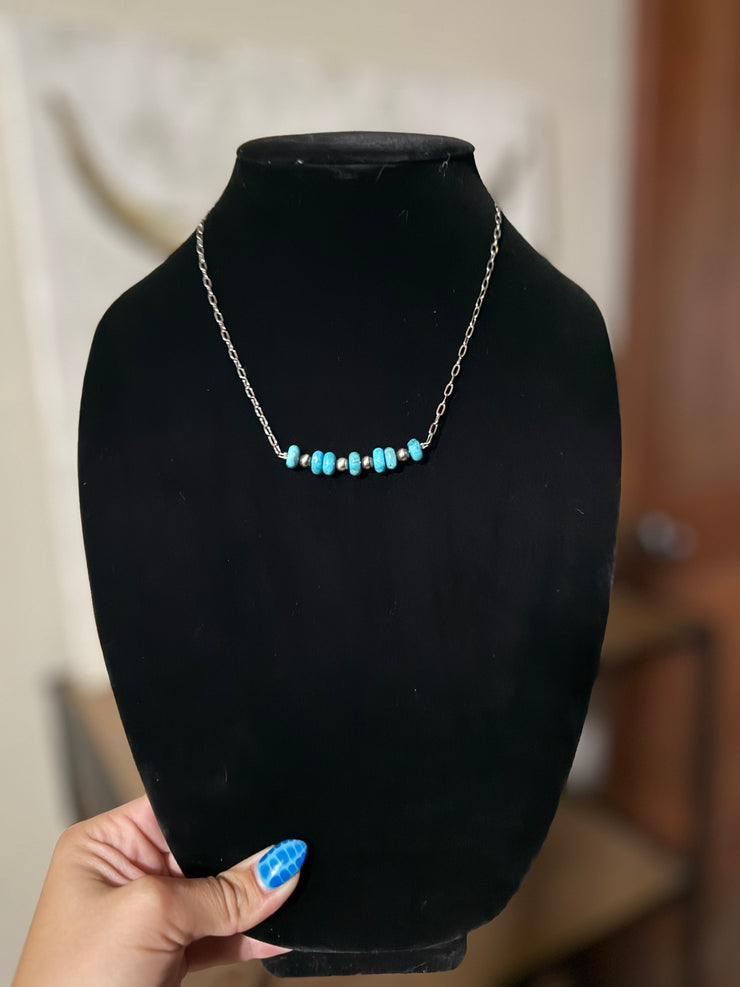 GENUINE TURQUOISE BAR NECKLACE