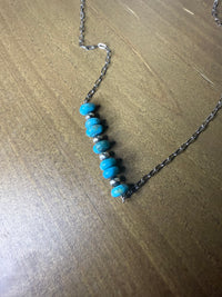 GENUINE TURQUOISE BAR NECKLACE