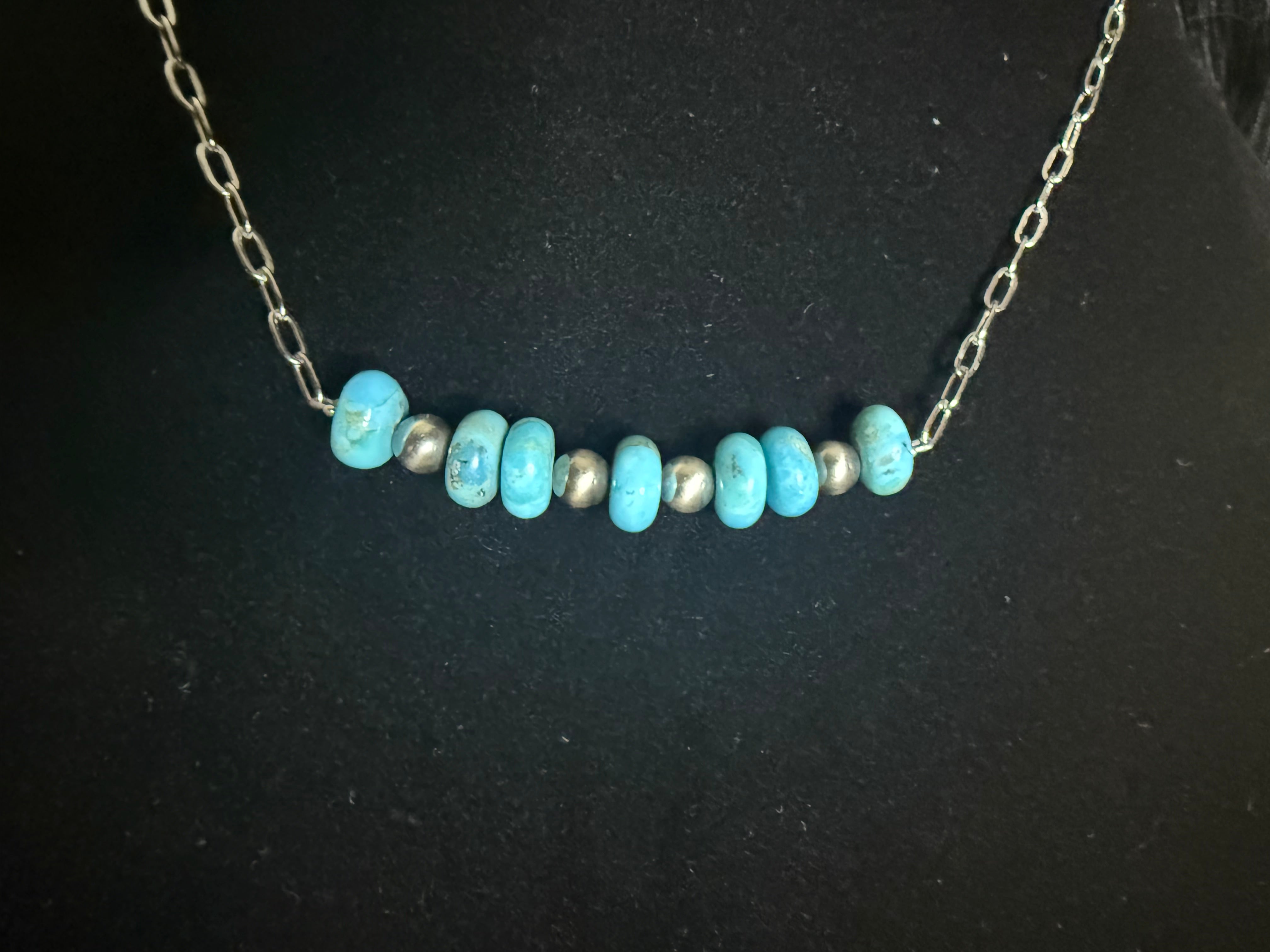 GENUINE TURQUOISE BAR NECKLACE
