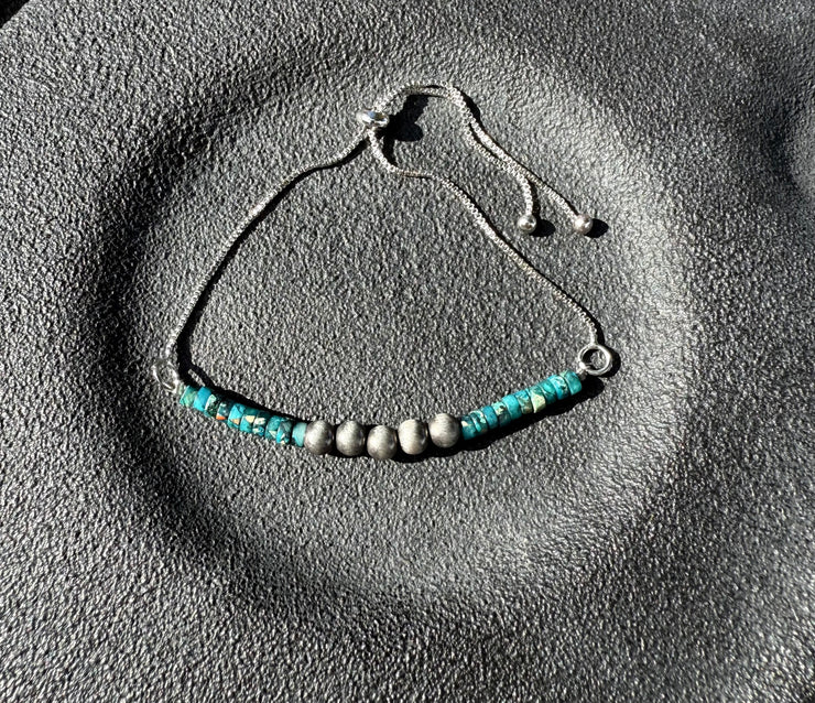 HANDMADE NAVAJO GEMSTONE ADJUSTIBLE BRACELET