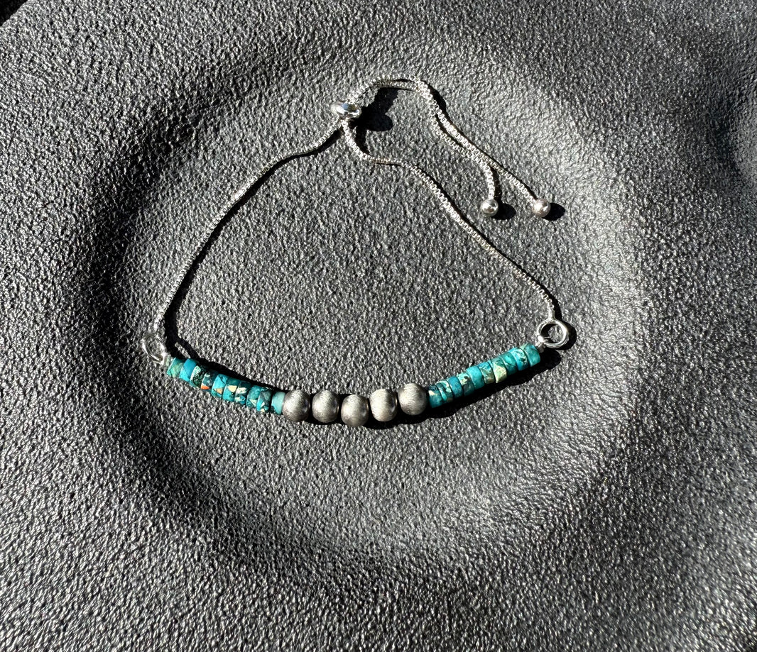 HANDMADE NAVAJO GEMSTONE ADJUSTIBLE BRACELET